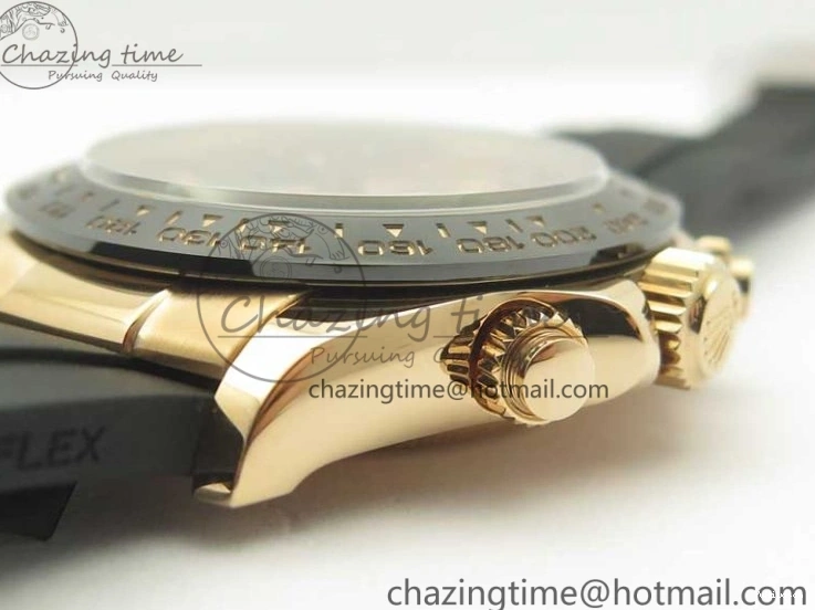 Best Dial ARF Clone Black Gold Rubber Rose On 1:1 Edition Super V2 Daytona 116515 Strap A4130 0225